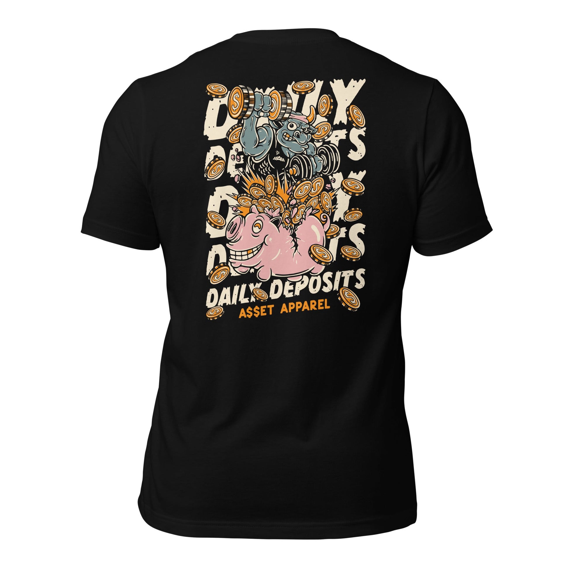 Daily Deposits Piggy Bank Black Tee - Asset Apparel