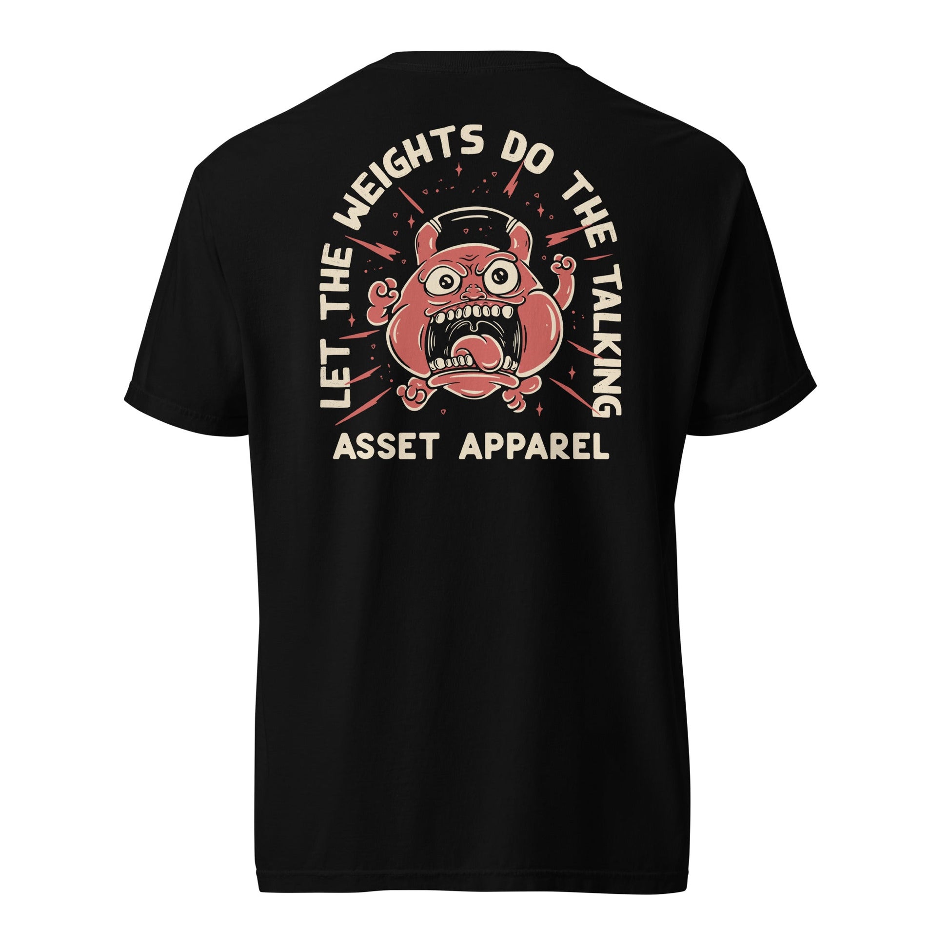 Let The Weights Do The Talking Heavyweight Black Tee - Asset Apparel